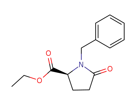 Molecular Structure of 137641-62-4 (L-Proline, 5-oxo-1-(phenylmethyl)-, ethyl ester)