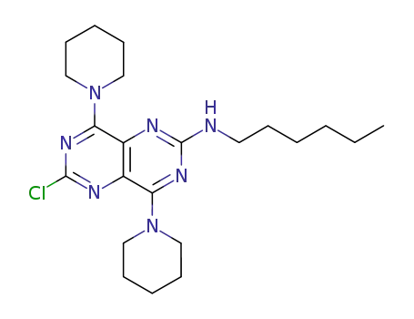(6-chloro-4,8-di-piperidin-1-yl-pyrimido[5,4-d]pyrimidin-2-yl)-hexyl-amine