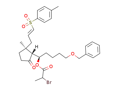 2-Bromo-propionic acid (R)-5-benzyloxy-1-{(1R,2S)-2-methyl-5-oxo-2-[(E)-3-(toluene-4-sulfonyl)-allyl]-cyclopentyl}-pentyl ester