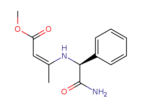 Molecular Structure of 679789-03-8 (2-Butenoic acid, 3-[[(1S)-2-amino-2-oxo-1-phenylethyl]amino]-, methyl
ester, (2Z)-)