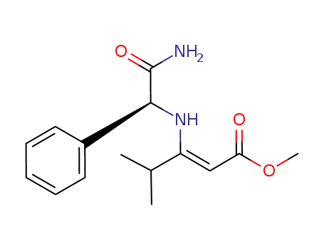Molecular Structure of 679789-04-9 (2-Pentenoic acid,
3-[[(1S)-2-amino-2-oxo-1-phenylethyl]amino]-4-methyl-, methyl ester,
(2Z)-)