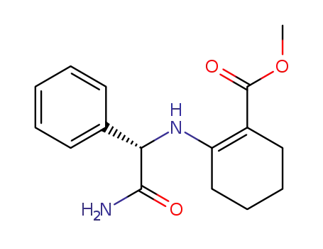 Molecular Structure of 679789-06-1 (1-Cyclohexene-1-carboxylic acid,
2-[[(1S)-2-amino-2-oxo-1-phenylethyl]amino]-, methyl ester)