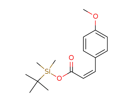 Molecular Structure of 78324-12-6 (2-Propenoic acid, 3-(4-methoxyphenyl)-, (1,1-dimethylethyl)dimethylsilyl
ester)
