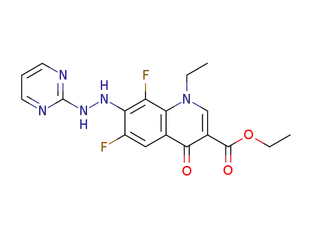 ethyl 1-ethyl-7-(N'-pyrimidin-2-yl-hydrazino)-6,8-difluoroquinolone-3-carboxylate