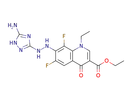 ethyl 7-[N'-(5-amino-2H-1,2,4-triazol-3-yl)-hydrazino]-1-ethyl-6,8-difluoroquinolone-3-carboxylate