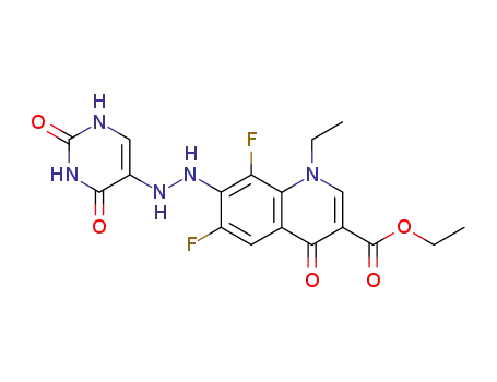 ethyl 7-[N'-(2,4-dioxo-1,2,3,4-tetrahydro-pyrimidin-5-yl)-hydrazino]-1-ethyl-6,8-difluoroquinolone-3-carboxylate