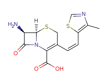 5-Thia-1-azabicyclo[4.2.0]oct-2-ene-2-carboxylicacid, 7-amino-3-[(1Z)-2-(4-methyl-5-thiazolyl)ethenyl]-8-oxo-,(6R,7R)-