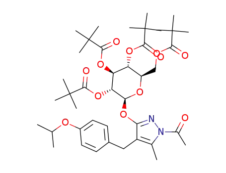 1-acetyl-4-[(4-isopropoxyphenyl)methyl]-5-methyl-3-(2,3,4,6-tetra-O-pivaloyl-β-D-glucopyranosyloxy)-1H-pyrazole