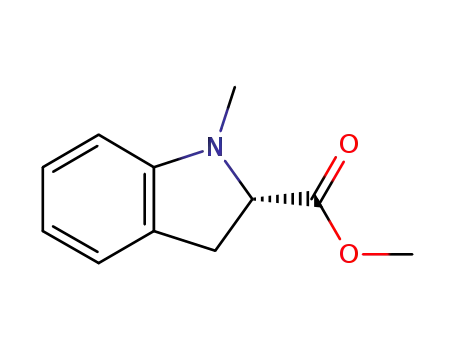 Molecular Structure of 502435-12-3 (1H-Indole-2-carboxylic acid, 2,3-dihydro-1-methyl-, methyl ester, (2S)-)