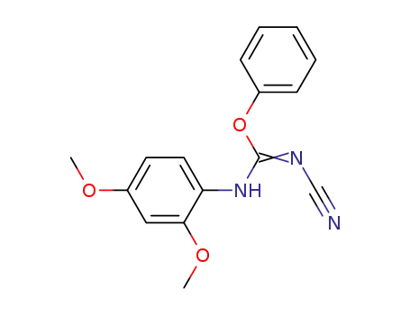 Molecular Structure of 700804-95-1 (Carbamimidic acid, N-cyano-N'-(2,4-dimethoxyphenyl)-, phenyl ester)