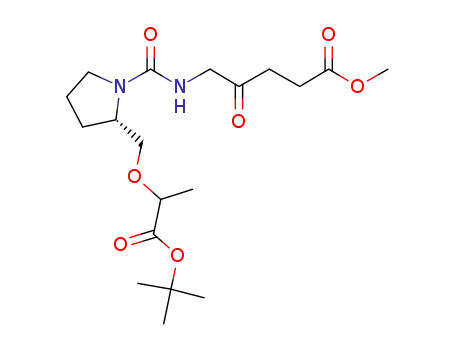 5-[(1-tert-butoxycarbonyl-(5S)-ethoxymethyl-(2S)-pyrrolidinyl)carbonylamino]levulinic acid methyl ester