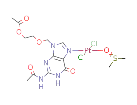 trans-(PtCl2(DMSO)(9-(2-acetoxyethoxymethyl)-N(2)-acetylguanine))