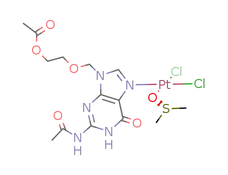 cis-(PtCl2(DMSO)(9-(2-acetoxyethoxymethyl)-N(2)-acetylguanine))
