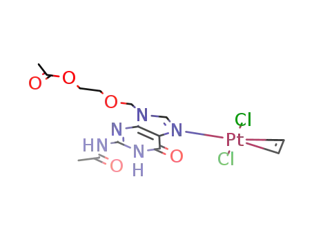 trans-{PtCl2(η(2)-C2H4)(9-(2-acetoxyethoxymethyl)-N(2)-acetylguanine)}
