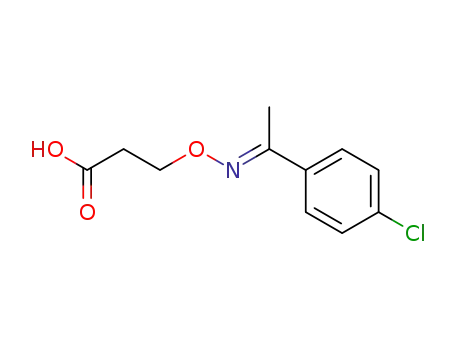 Molecular Structure of 63564-50-1 (Propanoic acid, 3-[[[1-(4-chlorophenyl)ethylidene]amino]oxy]-, (E)-)