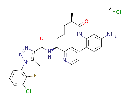 N-[(10R,14S)-5-amino-10-methyl-9-oxo-8,16-diazatricyclo[13.3.1.02,7]nonadeca-1(19),2(7),3,5,15,17-hexaen-14-yl]-1-(3-chloro-2-fluorophenyl)-5-methyl-1H-1,2,3-triazole-4-carboxamide dihydrochloride