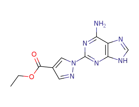 ethyl 1-(6-amino-9H-purin-2-yl)-1H-pyrazole-4-carboxylate