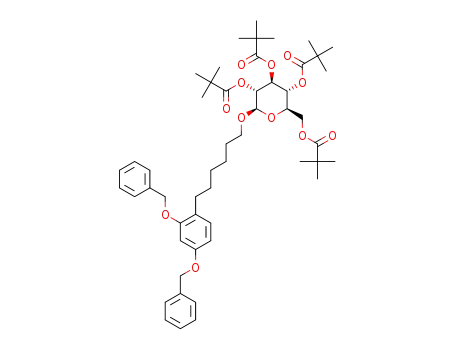 1-(2″,3″,4″,6″-tetra-O-pivaloyl-beta-D-glucopyranosyl)-4-(2,4-dibenzyloxyphenyl)hexane
