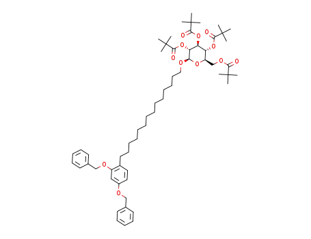 1-(2″,3″,4″,6″-tetra-O-pivaloyl-beta-D-glucopyranosyl)-4-(2,4-dibenzyloxyphenyl)tetradecane