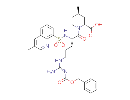 (2R,4R)-1-(Nω′-((benzyloxy)carbonyl)-N2-((3-methylquinolin-8-yl)sulfonyl)-L-arginyl)-4-methylpiperidine-2-carboxylic acid