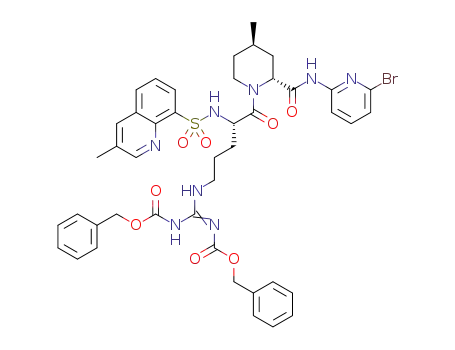1-(Nω,Nω'-bis(1-(benzyloxy)carbonyl)-N2-((3-methylquinolin-8-yl)sulfonyl)-L-arginyl)-N-(6-bromopyridin-2-yl)-4-methylpiperidine-2-carboxamide