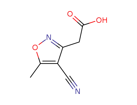 Molecular Structure of 93276-75-6 (3-Isoxazoleaceticacid,4-cyano-5-methyl-(9CI))