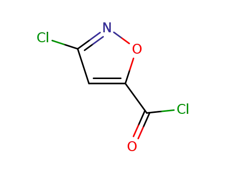 Molecular Structure of 104164-45-6 (5-Isoxazolecarbonyl chloride, 3-chloro- (9CI))