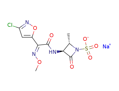 sodium (3S,4S)-3-<(Z)-(3-chloroisoxazol-5-yl)(methoxyimino)acetylamino>-4-methyl-2-oxoazetidine-1-sulfonate