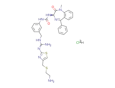 1-(3-{N'-[4-(2-Amino-ethylsulfanylmethyl)-thiazol-2-yl]-guanidinomethyl}-phenyl)-3-((R)-1-methyl-2-oxo-5-phenyl-2,3-dihydro-1H-benzo[e][1,4]diazepin-3-yl)-urea; hydrochloride
