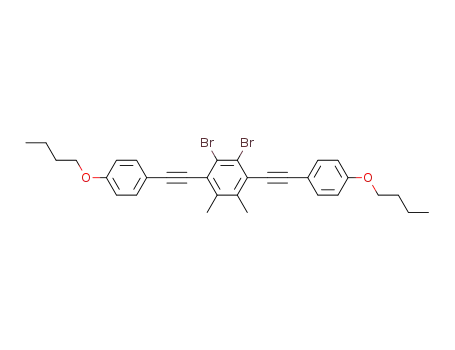 Molecular Structure of 190372-14-6 (Benzene, 1,2-dibromo-3,6-bis[(4-butoxyphenyl)ethynyl]-4,5-dimethyl-)