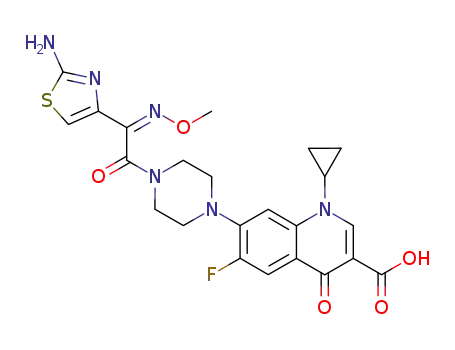 1-cyclopropyl-6-fluoro-7-(1-(4-((Z)-2-(2-aminothiazol-4-yl)-2-methoxyiminoacetyl)piperazinyl))-1,4-dihydro-4-oxo-3-quinolinecarboxylic acid