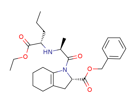 1H-Indole-2-carboxylic acid,  1-[(2S)-2-[[(1S)-1-(ethoxycarbonyl)butyl]amino]-1-oxopropyl]-2,3,4,5,6,7  -hexahydro-, phenylmethyl ester, (2S)-