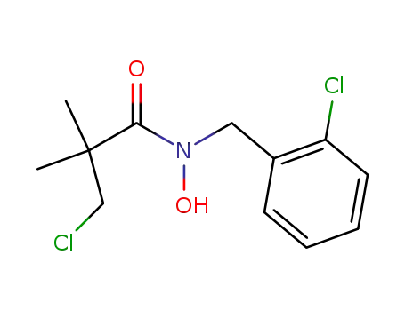 Molecular Structure of 81777-71-1 (Propanamide,
3-chloro-N-[(2-chlorophenyl)methyl]-N-hydroxy-2,2-dimethyl-)