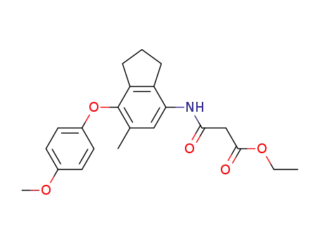 Molecular Structure of 575505-40-7 (Propanoic acid,
3-[[2,3-dihydro-7-(4-methoxyphenoxy)-6-methyl-1H-inden-4-yl]amino]-3-
oxo-, ethyl ester)