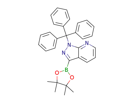 Molecular Structure of 1319591-26-8 (3-(4,4,5,5-Tetramethyl-1,3,2-dioxaborolan-2-yl)-1-trityl-1H-pyrazolo[3,4-b]pyridine)