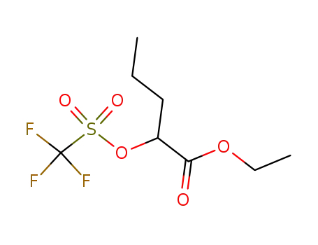 Molecular Structure of 109684-05-1 (Pentanoic acid, 2-[[(trifluoromethyl)sulfonyl]oxy]-, ethyl ester)