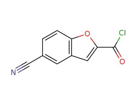 Molecular Structure of 84102-83-0 (2-Benzofurancarbonyl chloride, 5-cyano- (9CI))