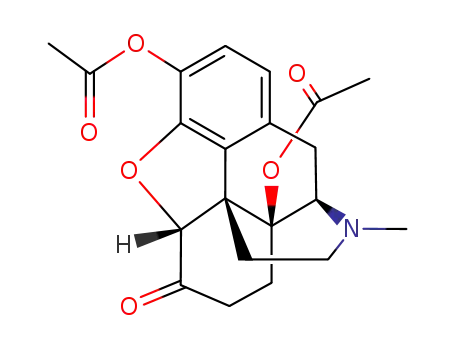 Molecular Structure of 64643-76-1 ((5alpha)-4,5-epoxy-17-methyl-6-oxomorphinan-3,14-diyl diacetate)