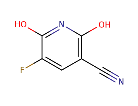 Molecular Structure of 113237-18-6 (2,6-Dihydroxy-5-fluoro-3-cyanopyridine)