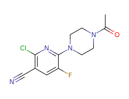 6-(4-acetylpiperazin-1-yl)-2-chloro-5-fluoropyridine-3-carbonitrile