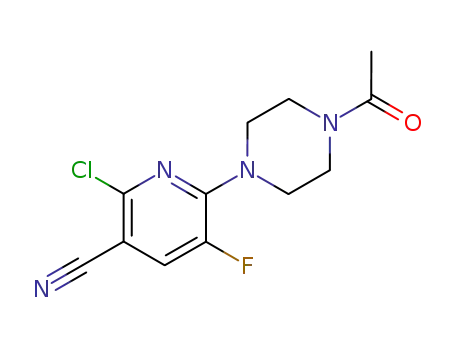 Molecular Structure of 113237-21-1 (6-(4-Acetylpiperazin-1-yl)-2-chloro-5-fluoronicotinonitrile)