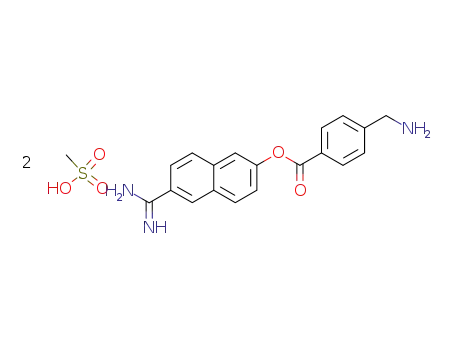 Molecular Structure of 82956-02-3 (6-Amidino-2-naphthyl-4-aminomethylbenzoate dimethanesulfonate)
