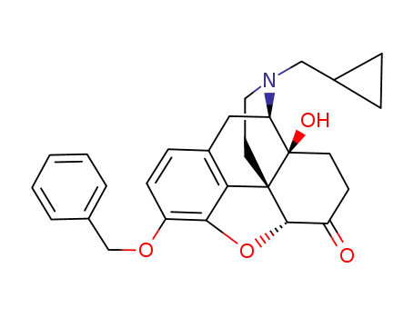 Molecular Structure of 153567-11-4 (Morphinan-6-one,17-(cyclopropylmethyl)-4,5-epoxy-14-hydroxy-3-(phenylmethoxy)-, (5a)-)