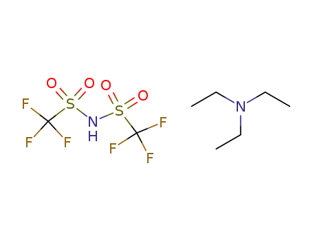 Molecular Structure of 192998-66-6 (Methanesulfonamide, 1,1,1-trifluoro-N-[(trifluoromethyl)sulfonyl]-,
compd. with N,N-diethylethanamine (1:1))