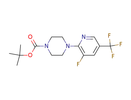 Molecular Structure of 897376-76-0 (4-(3-Fluoro-5-trifluoromethylpyridin-2-yl)piperazine-1-carboxylic acid tert-butyl ester)