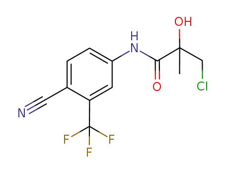Molecular Structure of 627484-44-0 (3-chloro-N-[4-cyano-3-(trifluoromethyl)phenyl]-2-hydroxy-2-methyl-propanamide)