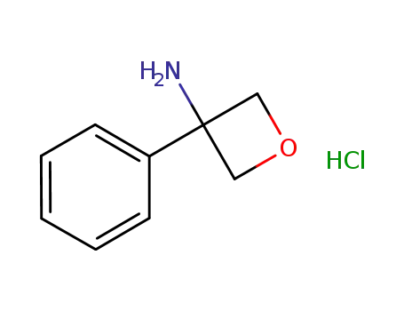 Molecular Structure of 1211284-11-5 (3-Phenyloxetan-3-amine hydrochloride, (3-Aminooxetan-3-yl)benzene hydrochloride)