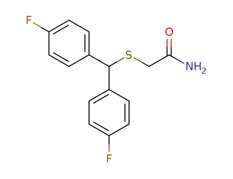 Molecular Structure of 90280-20-9 (Acetamide, 2-[[bis(4-fluorophenyl)methyl]thio]-)