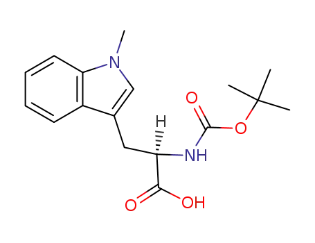 Molecular Structure of 103943-63-1 (D-Tryptophan, N-[(1,1-dimethylethoxy)carbonyl]-1-methyl-)