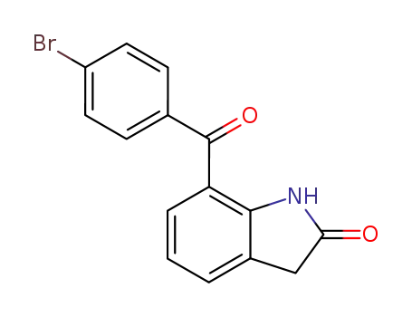 Molecular Structure of 91713-91-6 (7-(4-Bromobenzoyl)-1,3- dihydro-2H-indol-2-one)